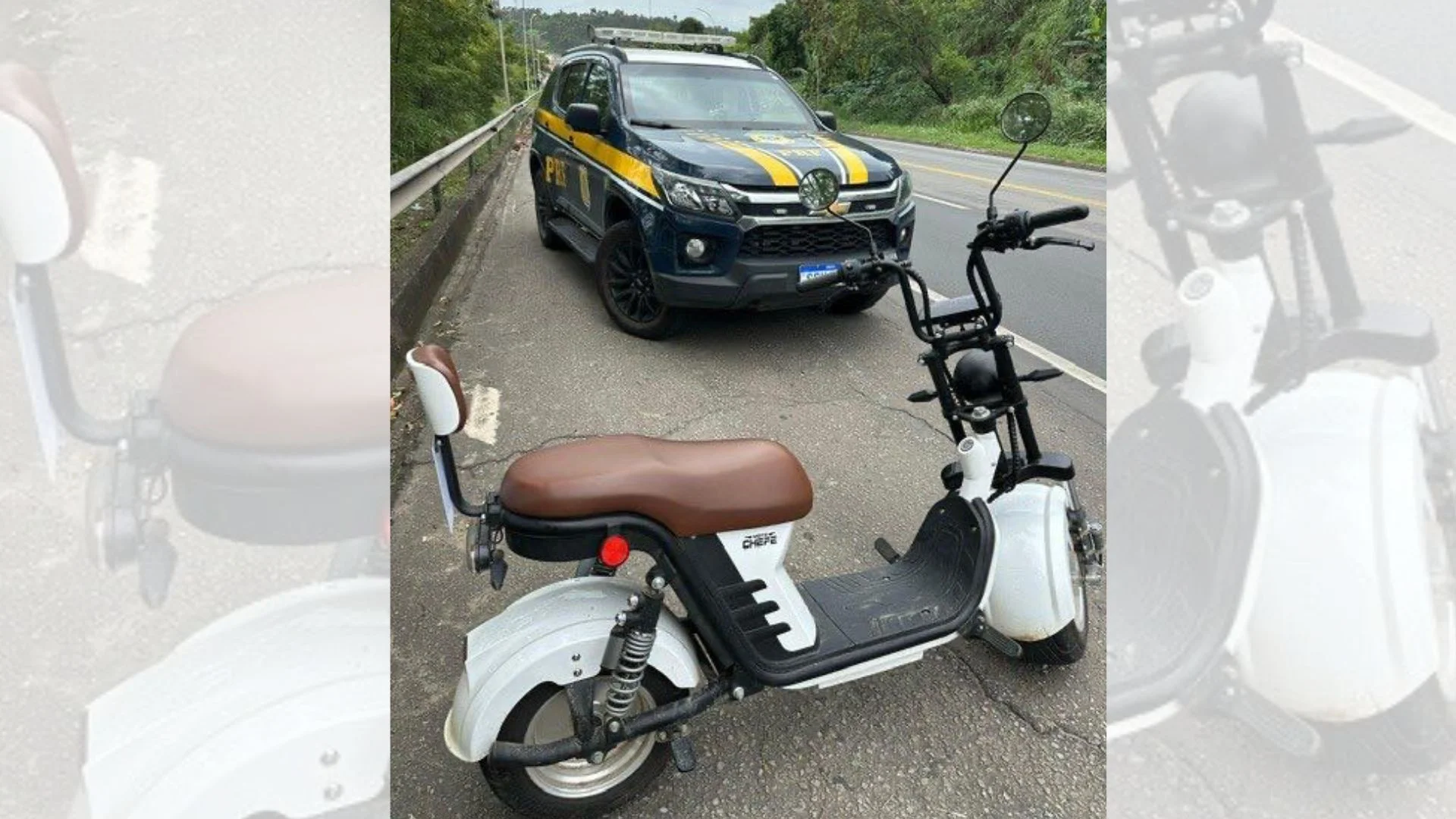 Scooter elétrica desbloqueada é flagrada a 73 km/h na BR-101, em Serra