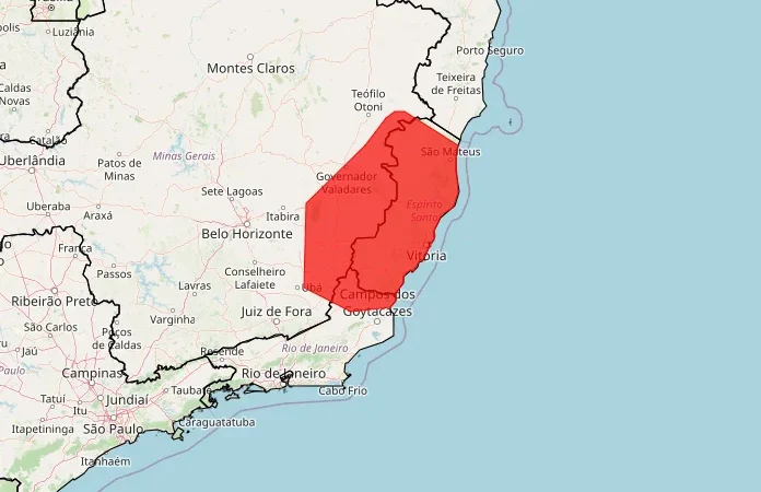 Serra entra em alerta vermelho para acumulado de chuva, aponta Inmet
